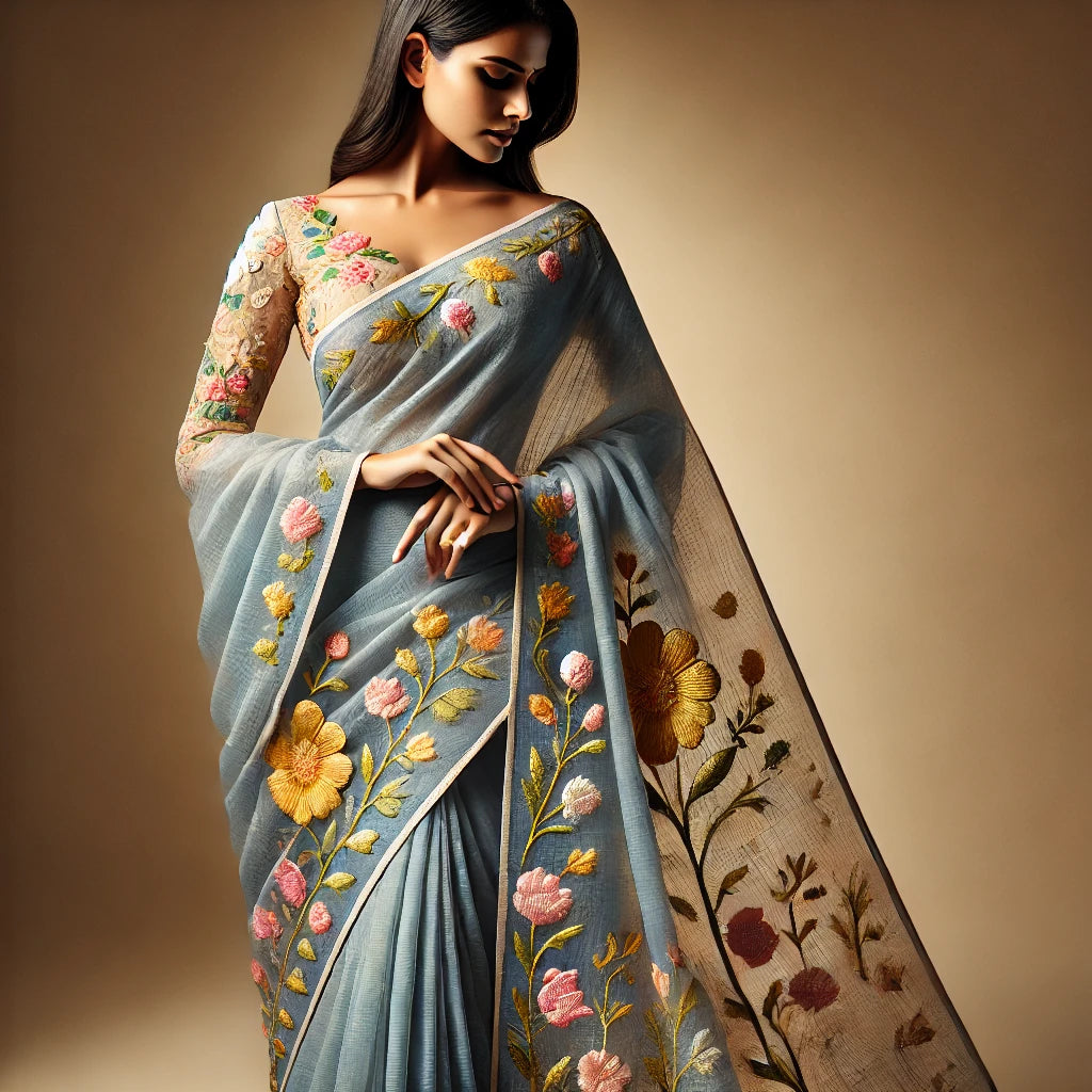 Slub Silk Embroidery